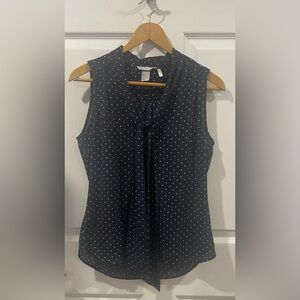 H&M navy women Polka Dot Sleeveless Top size 8 sleeveless